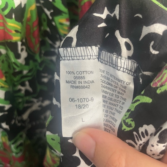 Only necessities Long Crinkle Cotton Lounger in Black Batik size 18-20 - Picture 3 of 7